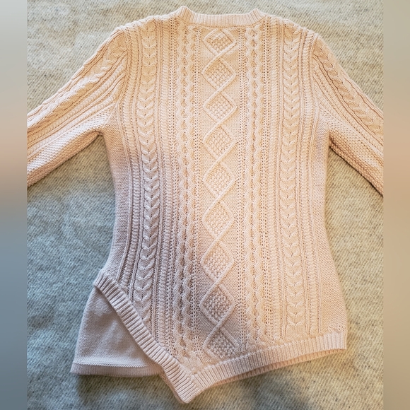 BCBGMaxAzria sweater pink cable knit asymmetric apres ski "Jocelyn" xs - Picture 9 of 10